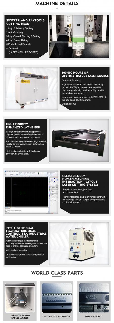 1kw 2kw 3kw 6kw Cnc Fiber Laser Cutting Machines For Stainless Steel Metal Sheet 1kw 2kw 3kw 6kw Cnc fiberlaserskæremaskiner til rustfrit stål metalplader