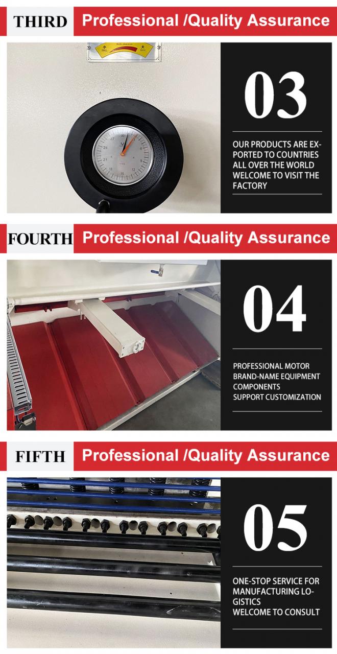 E21 8*2500 Hydraulic Cnc Guillotine Shearing Machine Steel Plate Sheet Metal Cutting E21 8*2500 hydraulisk Cnc-guillotineklippemaskine Stålpladeskæring