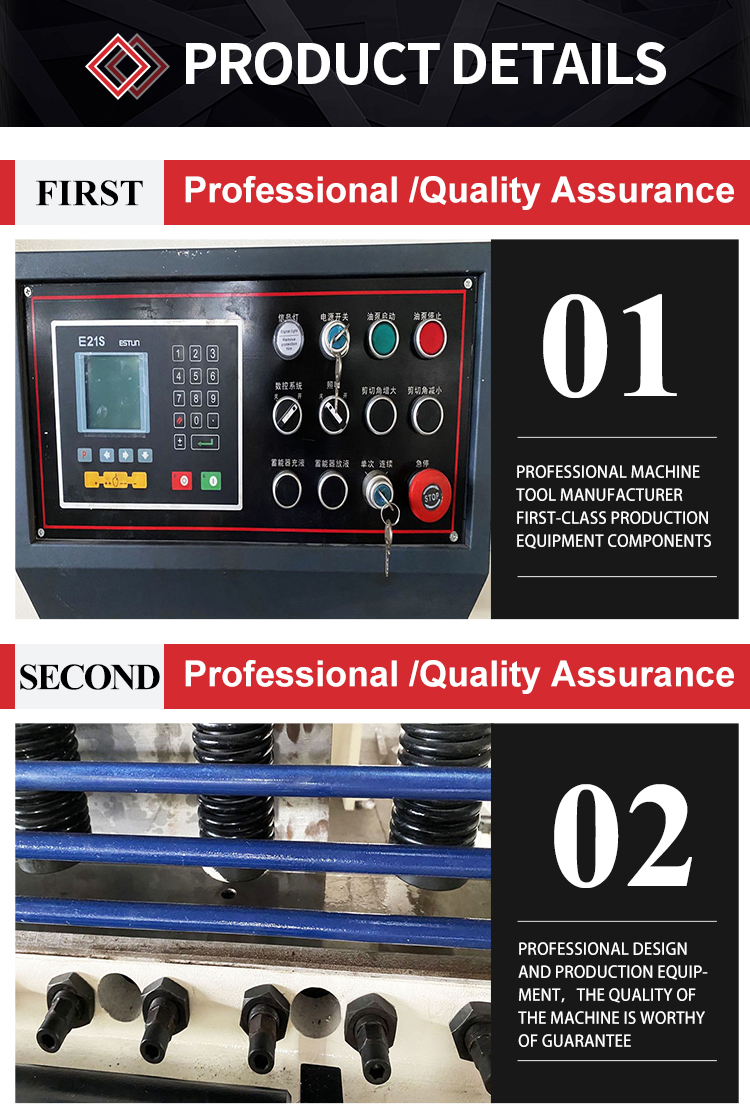 E21 8*2500 hydraulisk Cnc-guillotineklippemaskine Stålpladeskæring