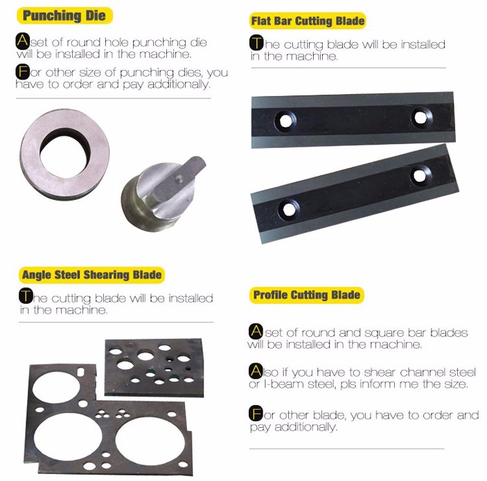 Q35y-serien multifunktionel hydraulisk jernarbejder kombineret klip- og stansemaskine