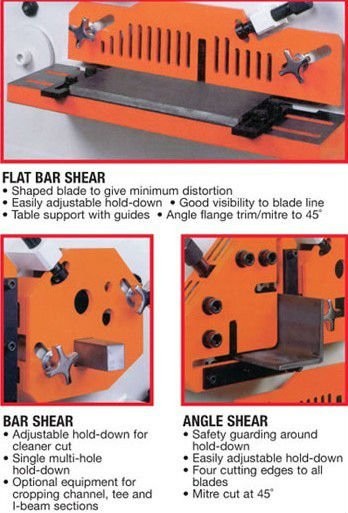 Q35y Series Multifunctional Hydraulic Iron Worker Combined Shearing And Punching Machine Q35y-serien multifunktionel hydraulisk jernarbejder kombineret klip- og stansemaskine