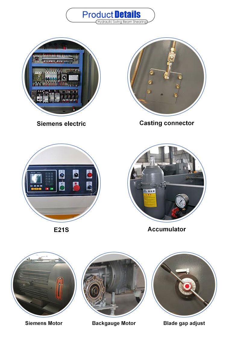 Qc12y-6x5000 Cnc Hydraulic Shearing Machine For Sheet Metal Cutting With Ce Qc12y-6x5000 Cnc hydraulisk skæremaskine til pladeskæring med Ce